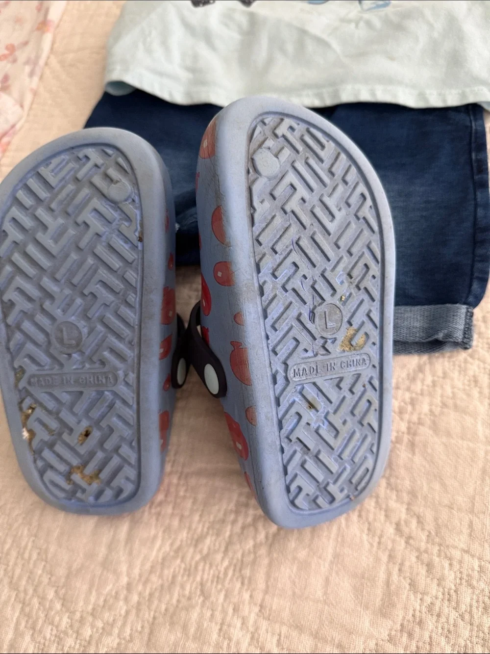 Bluey outfit with sandals girl 3T Denim Shorts and Too Set 6 pc sandals 8/9T